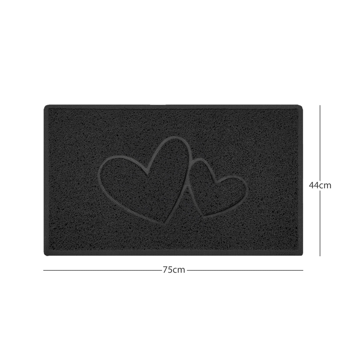 Double Heart Embossed Spaghetti Door Mat Non Slip | Nicoman