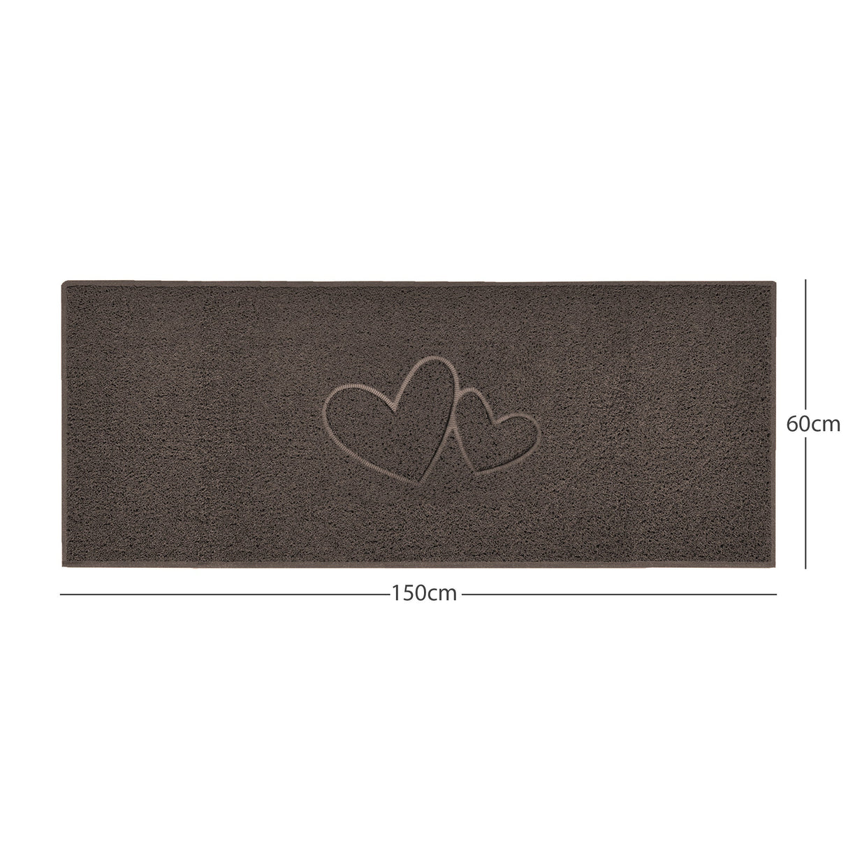 Double Heart Embossed Spaghetti Door Mat Non Slip | Nicoman