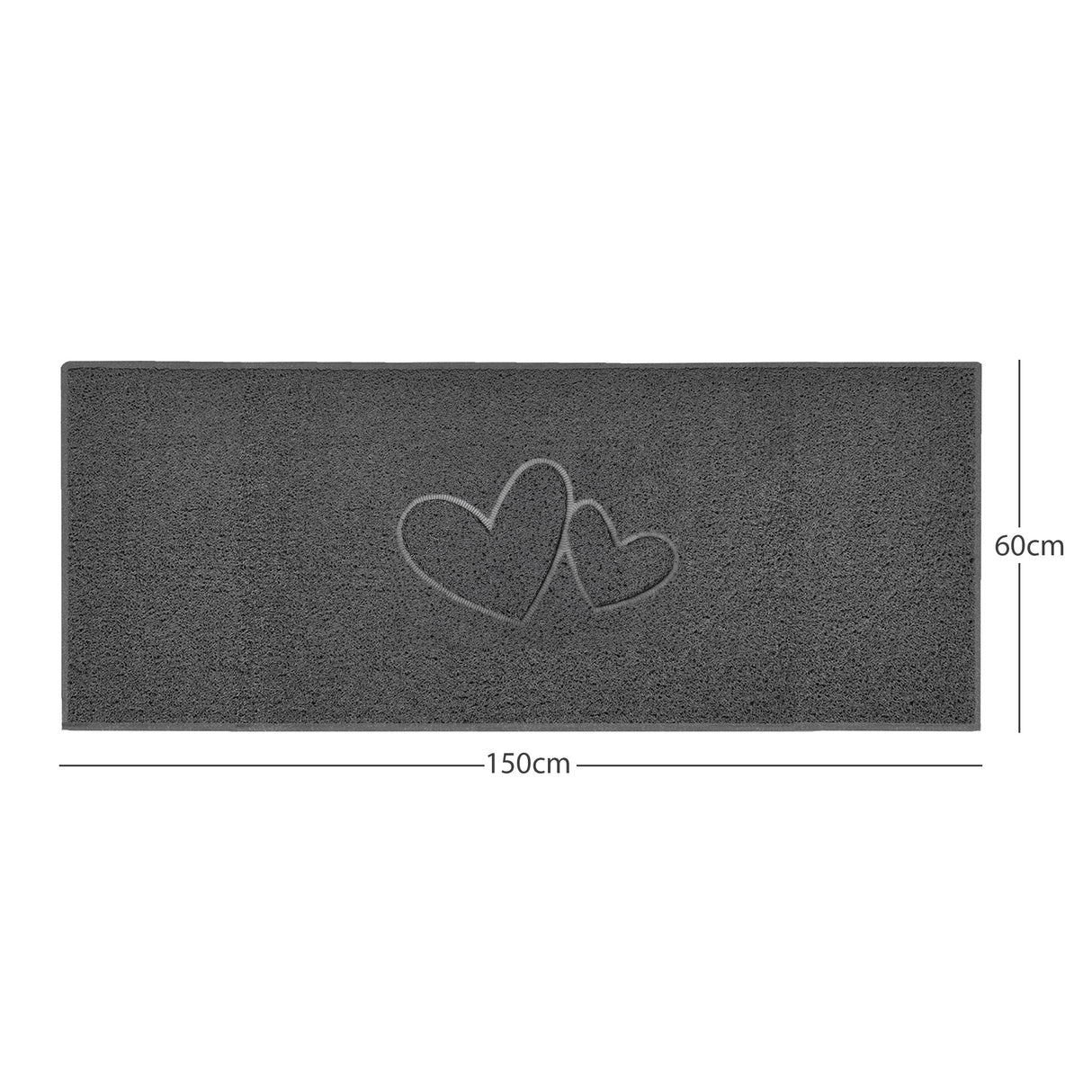 Double Heart Embossed Spaghetti Door Mat Non Slip | Nicoman
