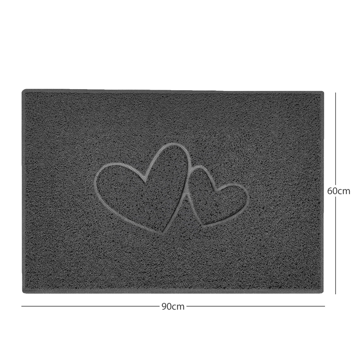 Double Heart Embossed Spaghetti Door Mat Non Slip | Nicoman