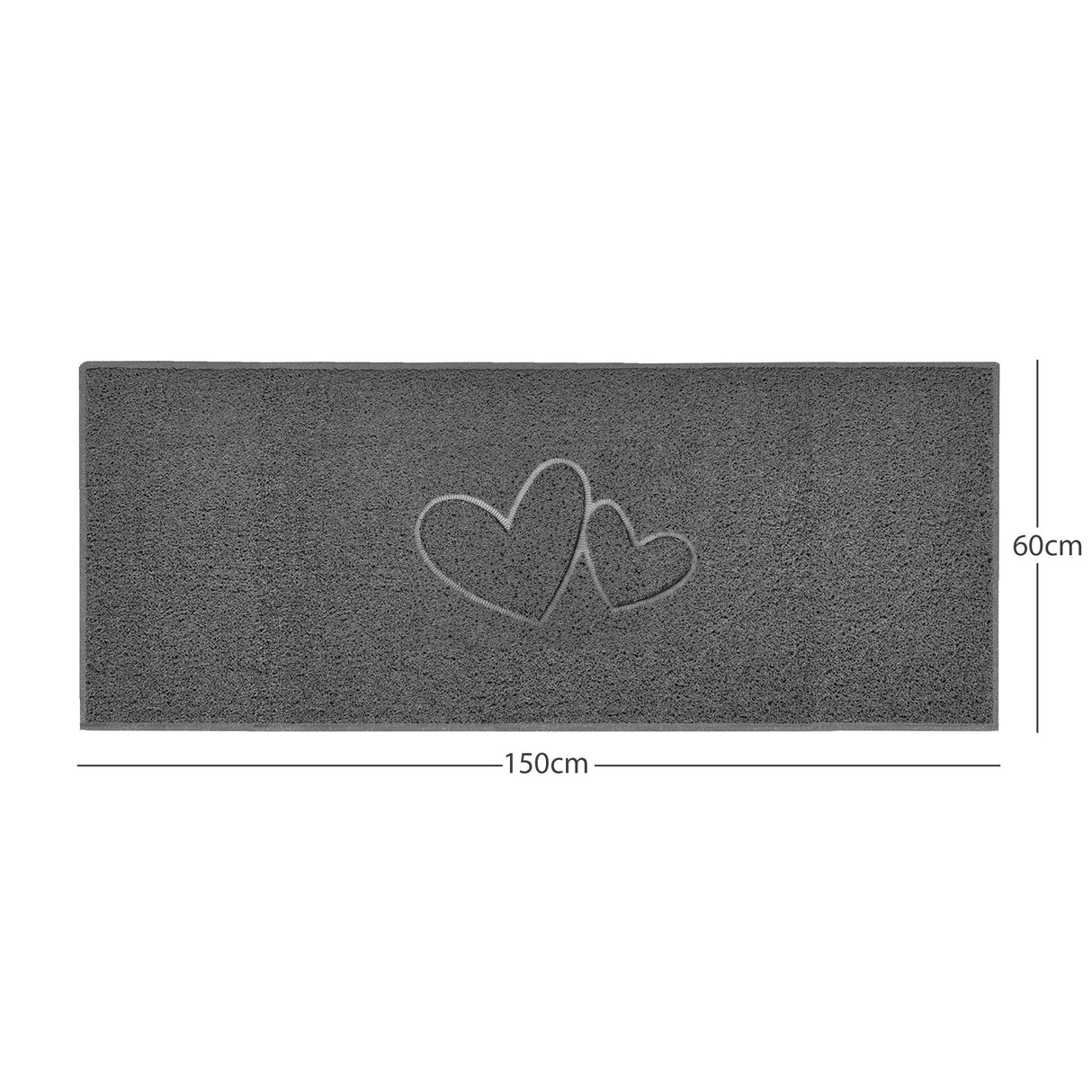Double Heart Embossed Spaghetti Door Mat Non Slip | Nicoman