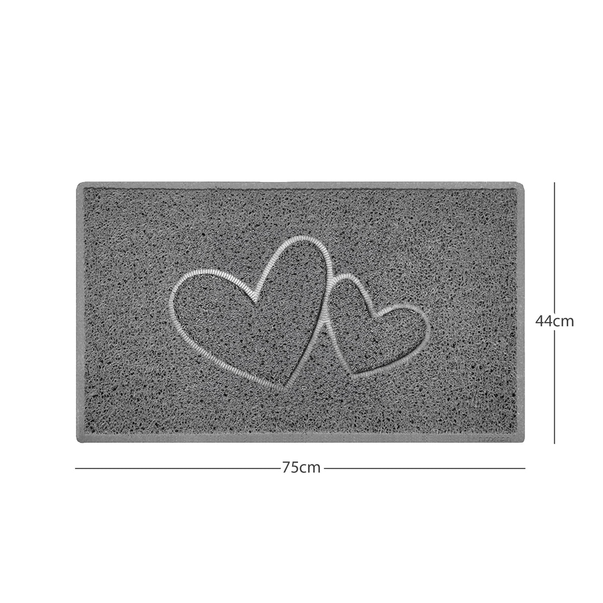 Double Heart Embossed Spaghetti Door Mat Non Slip | Nicoman