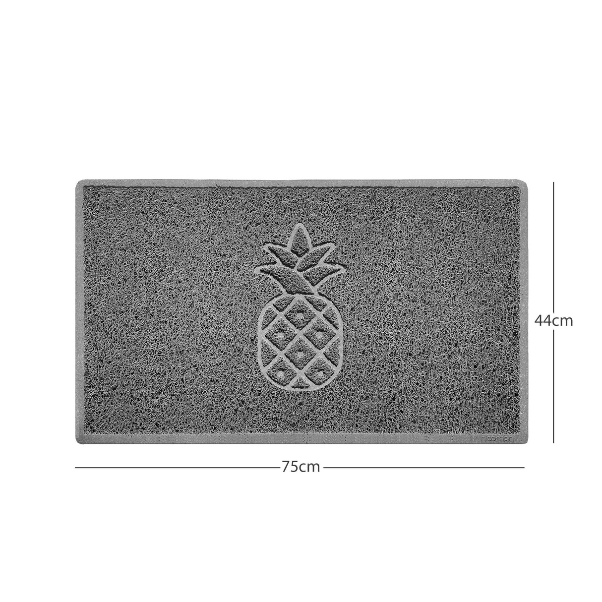 Nicoman Embossed Pineapple Grey Spaghetti Door Mat