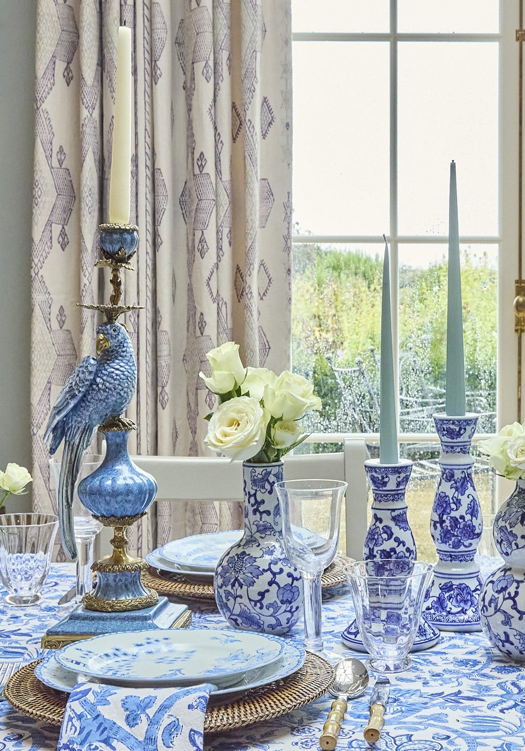 Casa by Josephine Jenno Enamelled Pretty Polly Parrot Candlestick Left