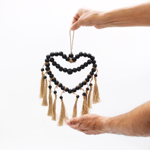 HatiNest Small Bead Heart Mobile - 27x20cm