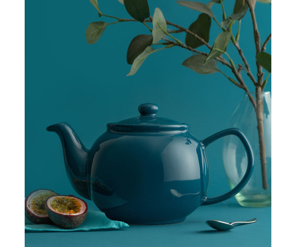 Price & Kensington Stoneware 6 Cup Teapot, 1100ml, Teal