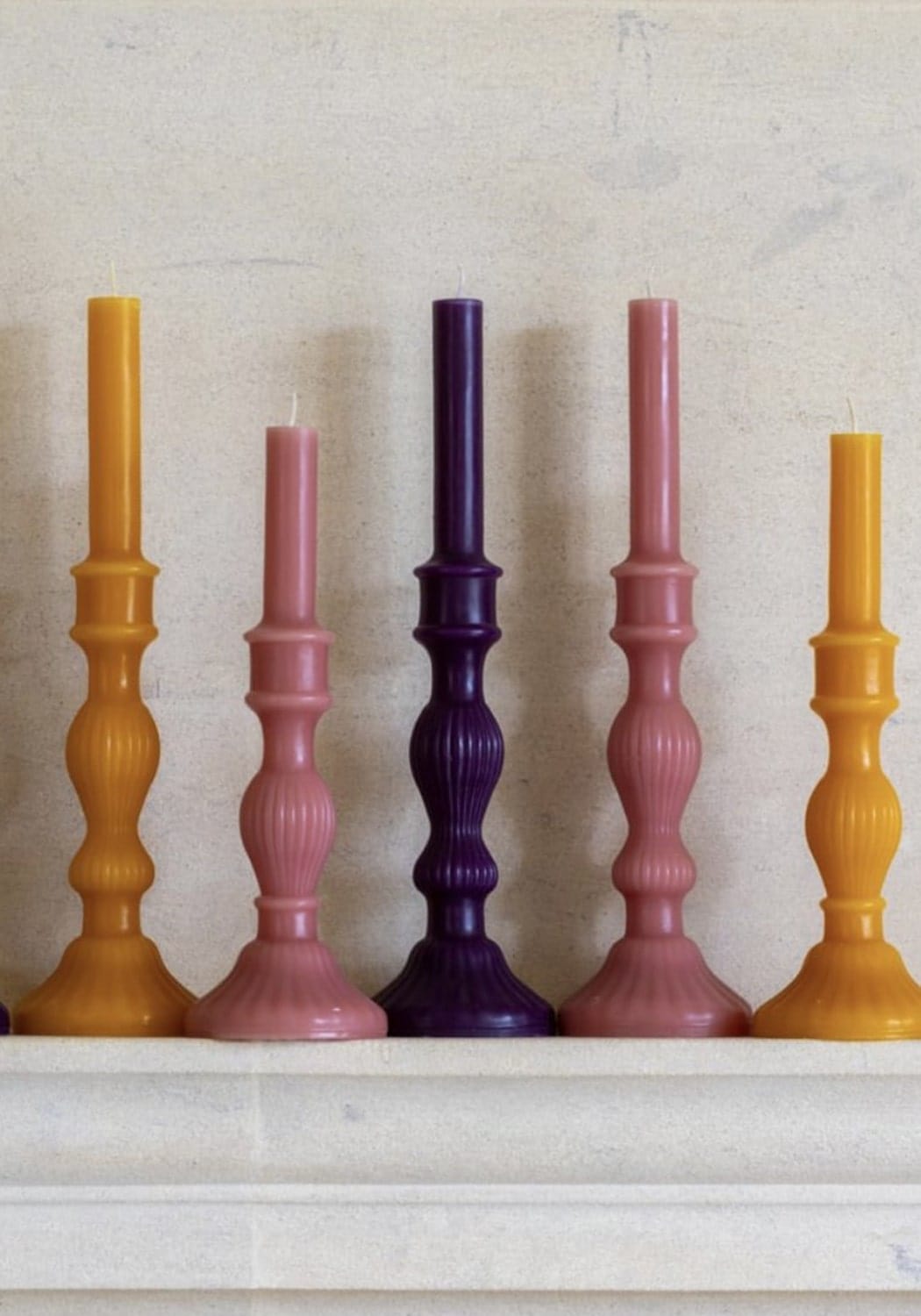Casa by Josephine Jenno Florence Pillar Candle 32cm Ochre - Set of 2