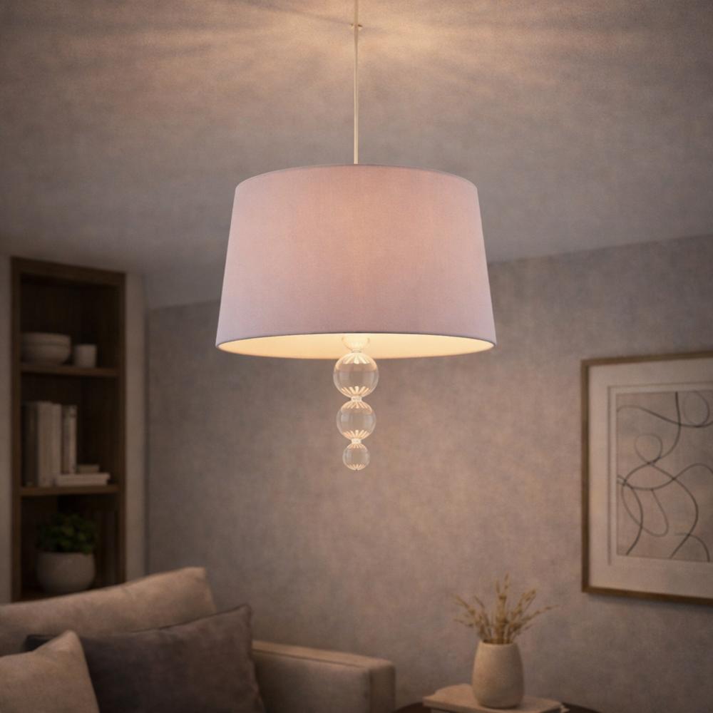 Pagazzi Freya Ribbed Glass Grey Ceiling Pendant