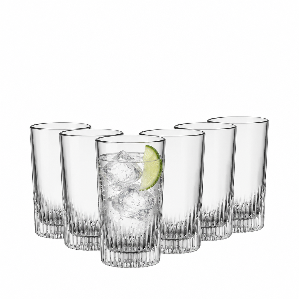 Bormioli Rocco Graphics Long Glasses - 450ml - Set of 6