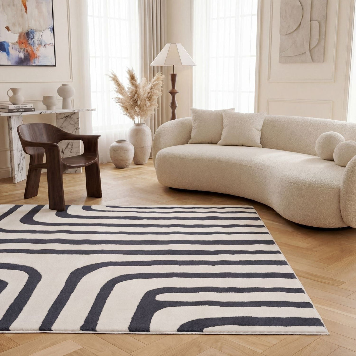 The Rugs Loft Geometric Blue Rug