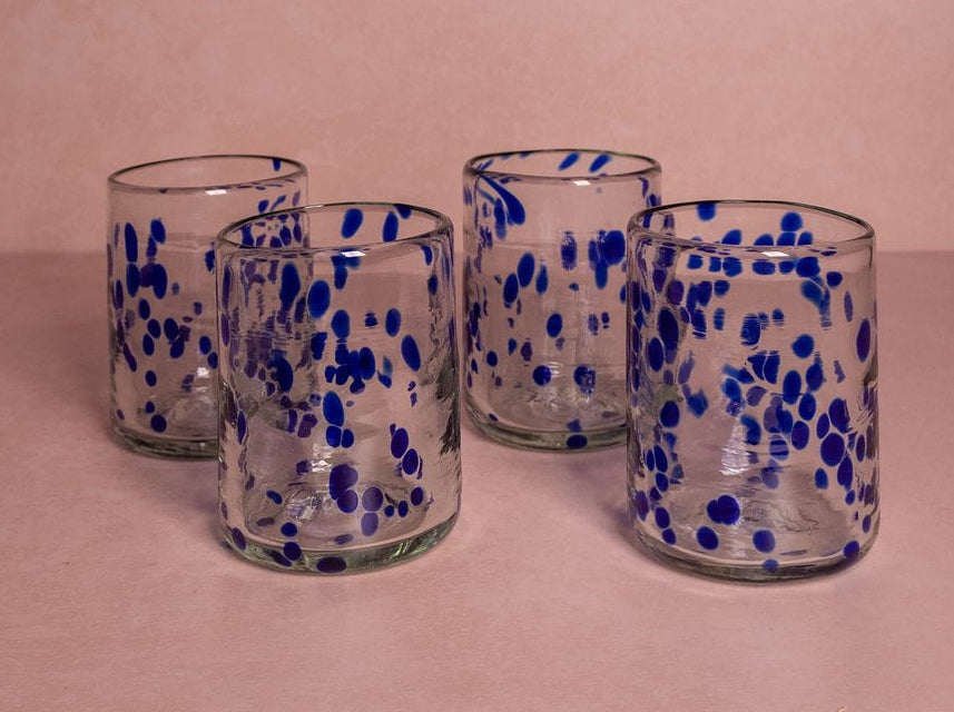 Casa by Josephine Jenno Handcrafted Louisa Confetti Tumbler - Blue