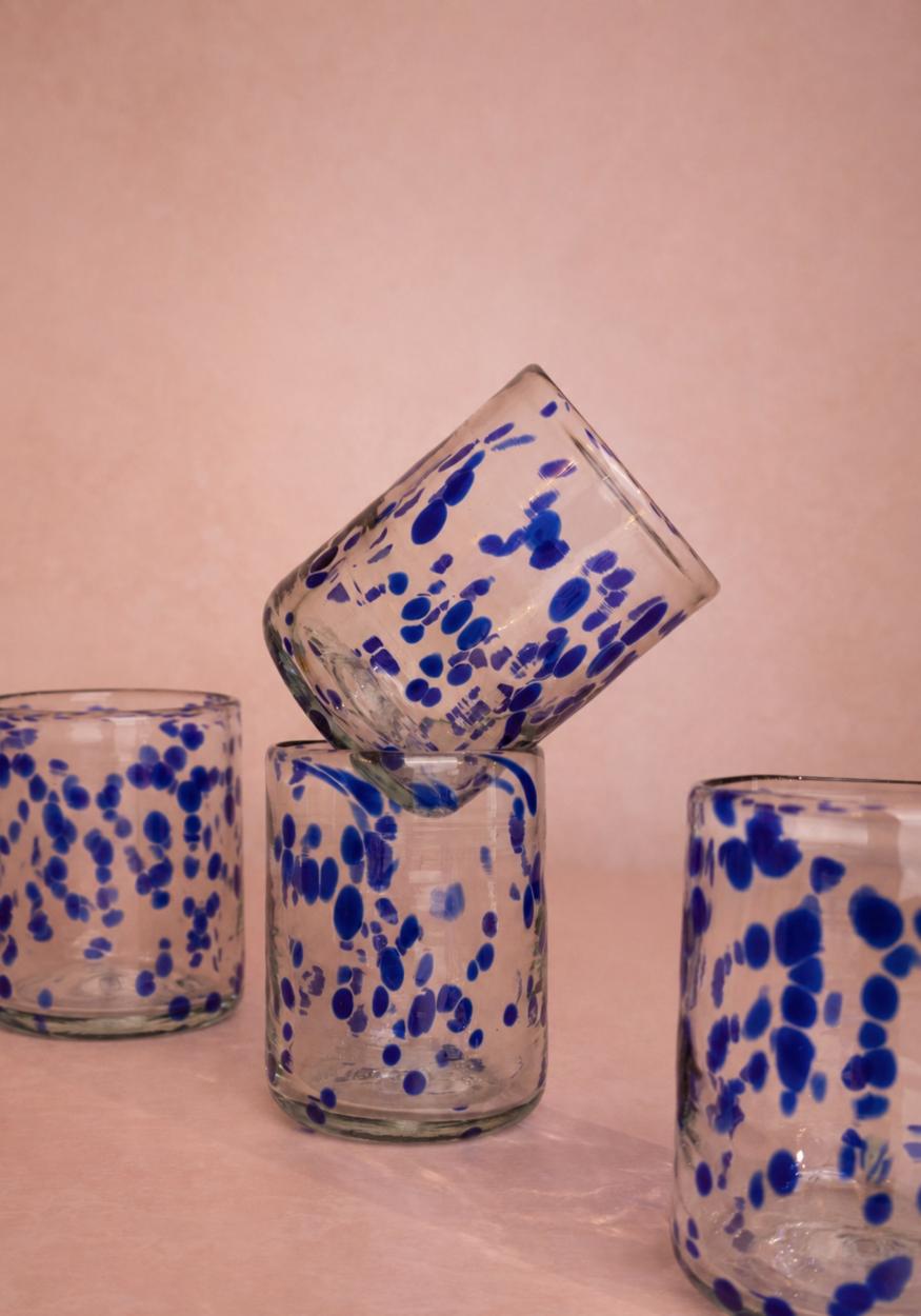 Casa by Josephine Jenno Handcrafted Louisa Confetti Tumbler - Blue