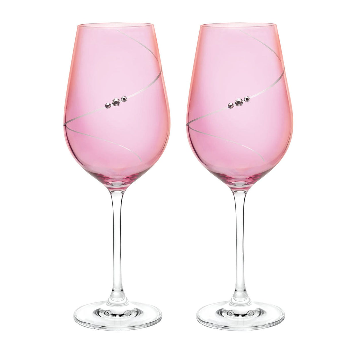Portmeirion Auris Pink Red Wine Glasses, Set of 2, 470ml