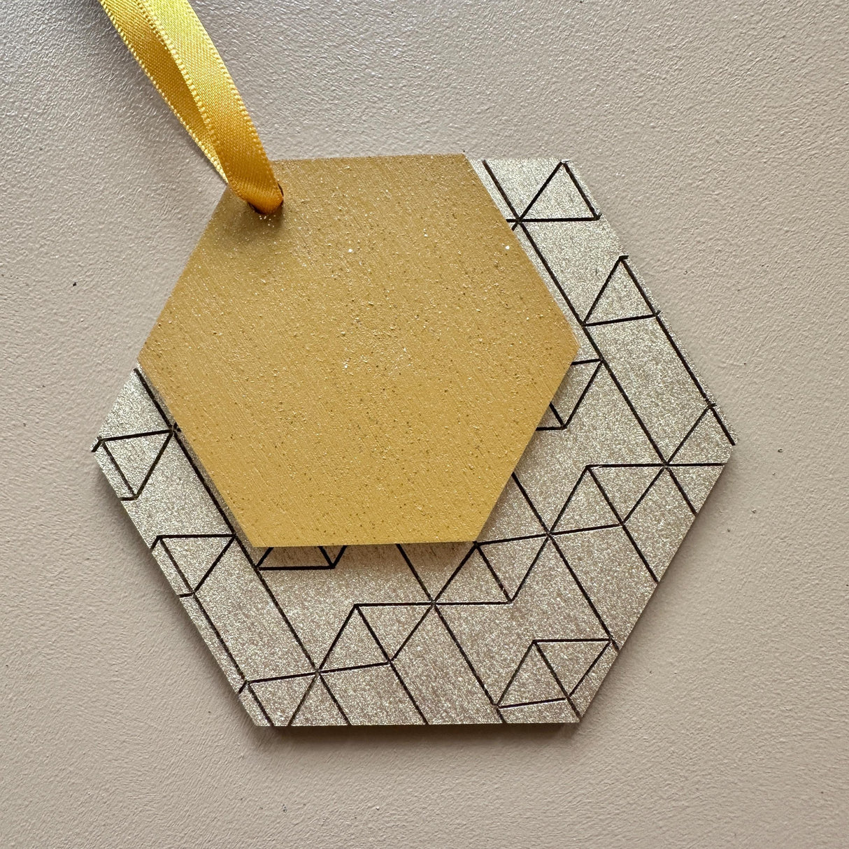 Geometric Wooden Christmas Ornaments