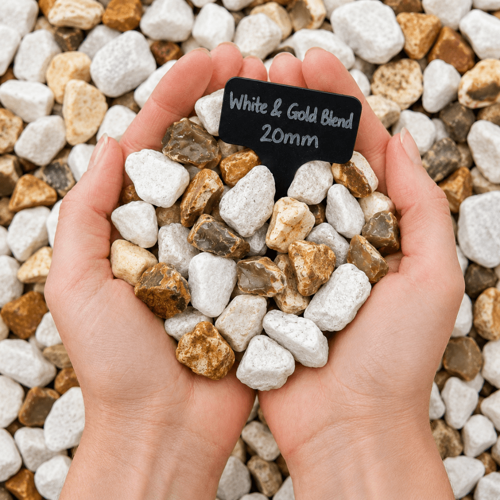 Dandy's Gold & White Blend Gravel Chippings Bulk Bag