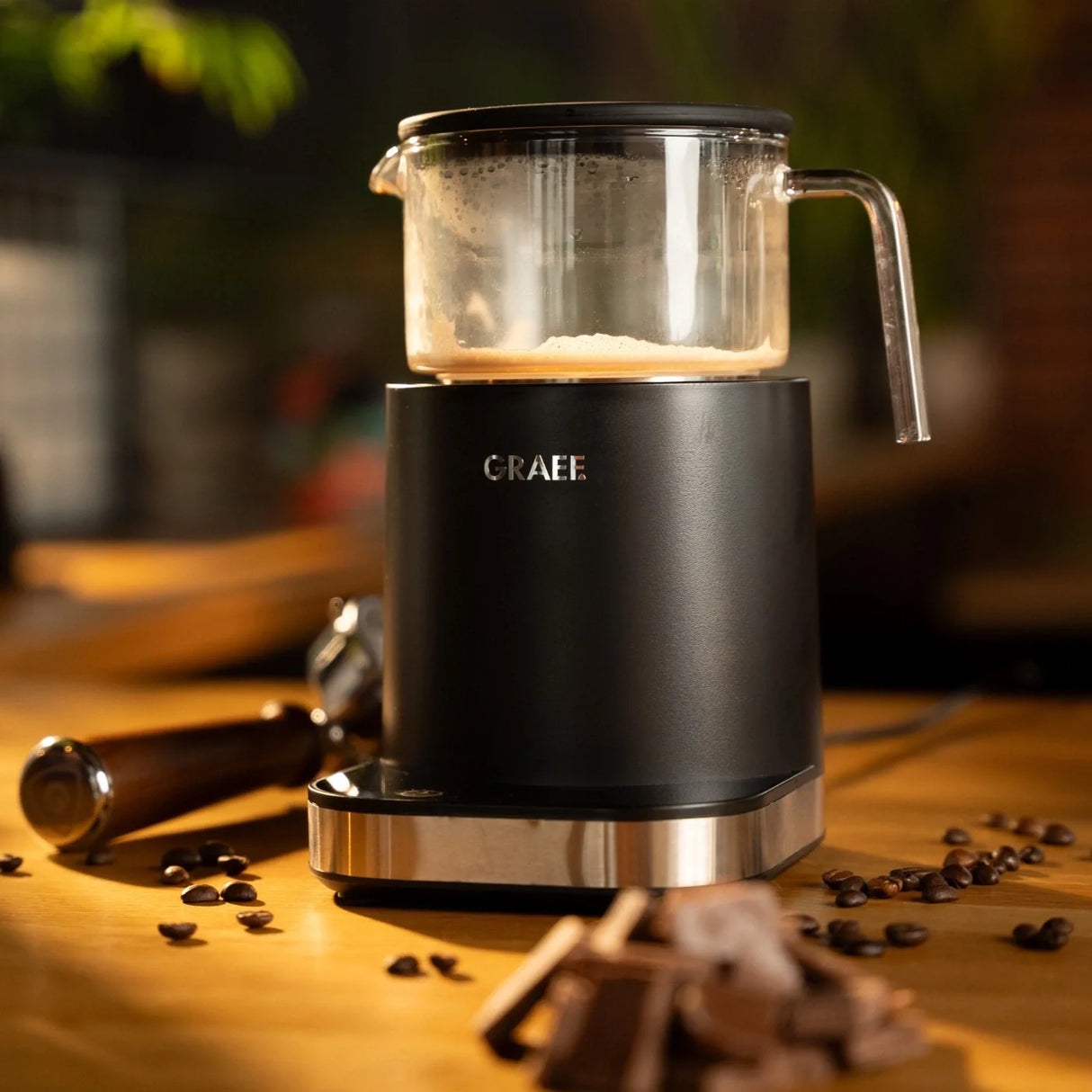 Graef Glass Induction Milk Frother - Black