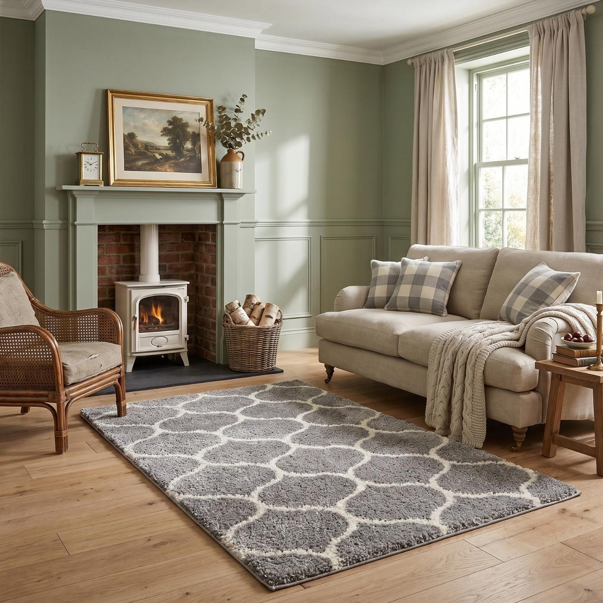 Moroccan Grey Shaggy Rug 610 by The Rugs