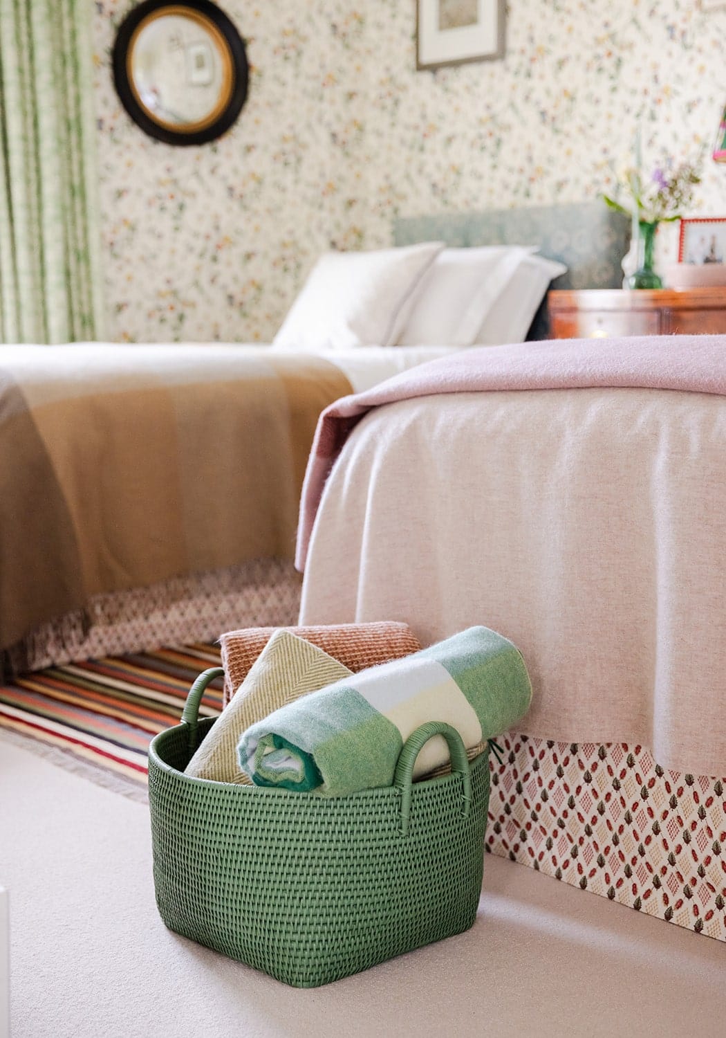 Casa by Josephine Jenno Handy Handwoven Rattan Basket - Green