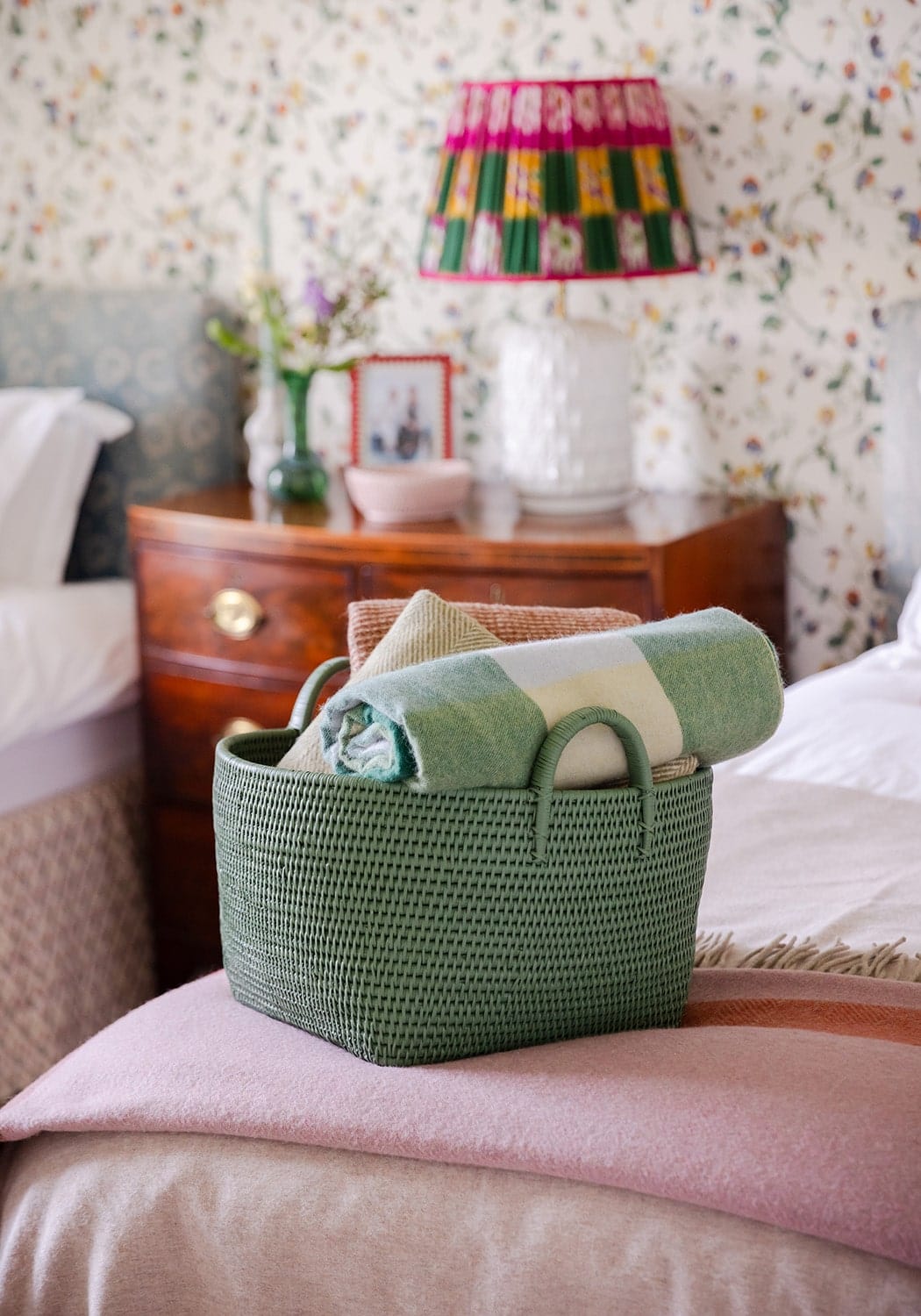 Casa by Josephine Jenno Handy Handwoven Rattan Basket - Green