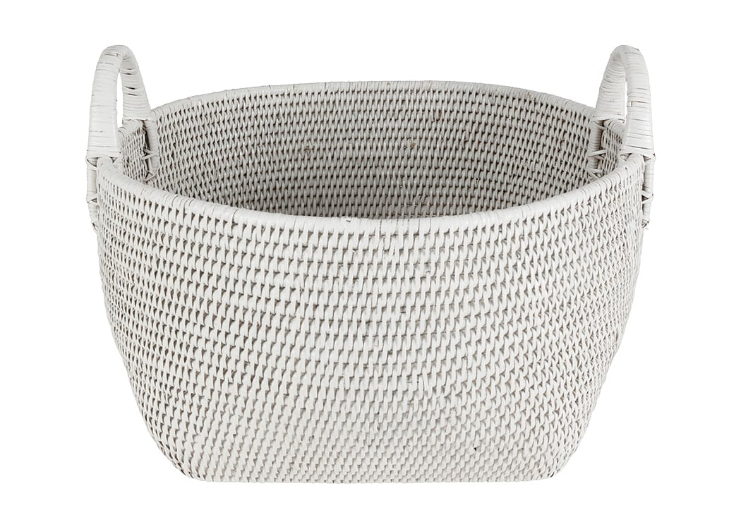Casa by Josephine Jenno Handy Handwoven Rattan Basket - White