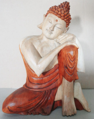 Yorkshire Bonsai Hand Carved Buddha Statue Wooden Decor - 40cm