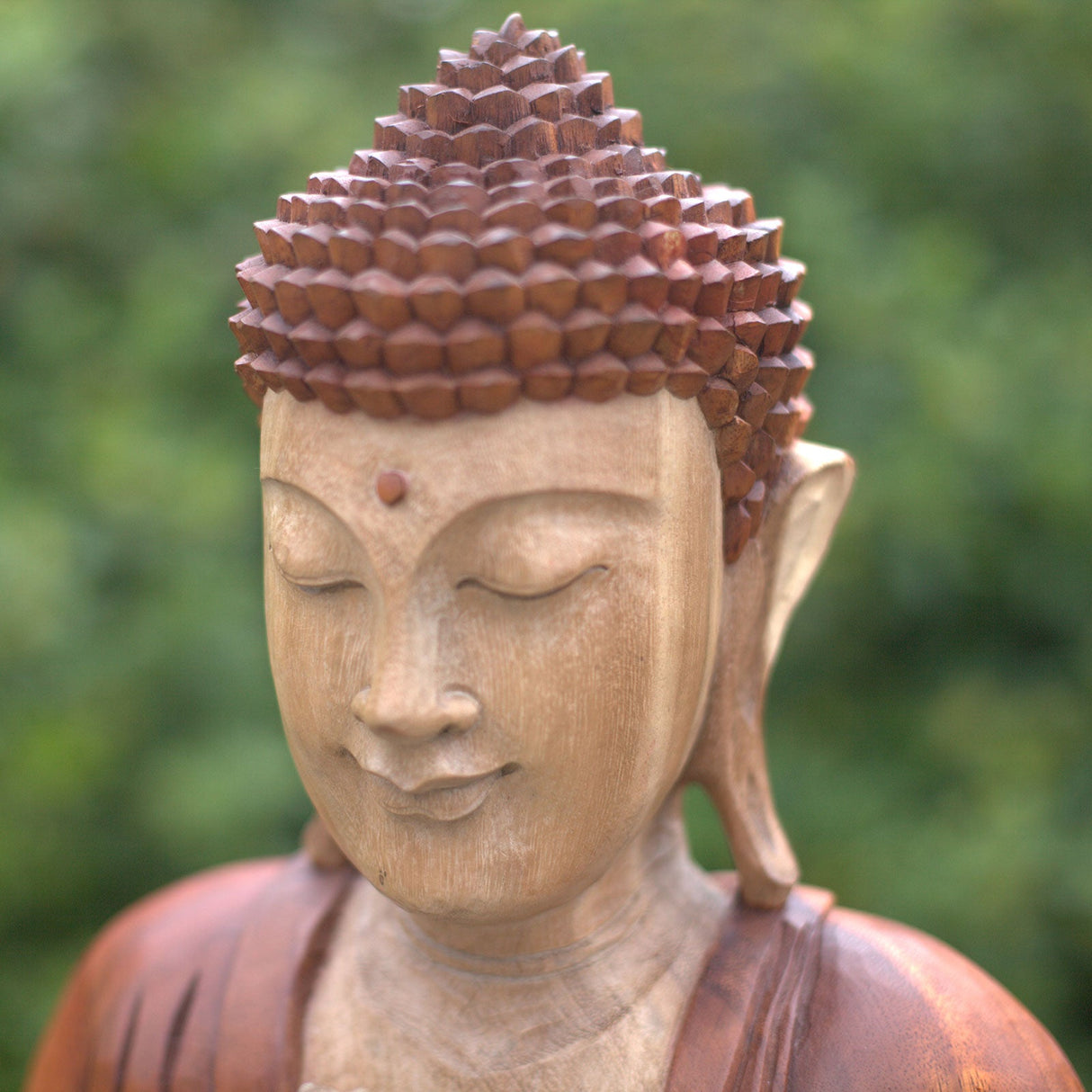 Yorkshire Bonsai Hand Carved Buddha Statue Wooden Decor - 40cm