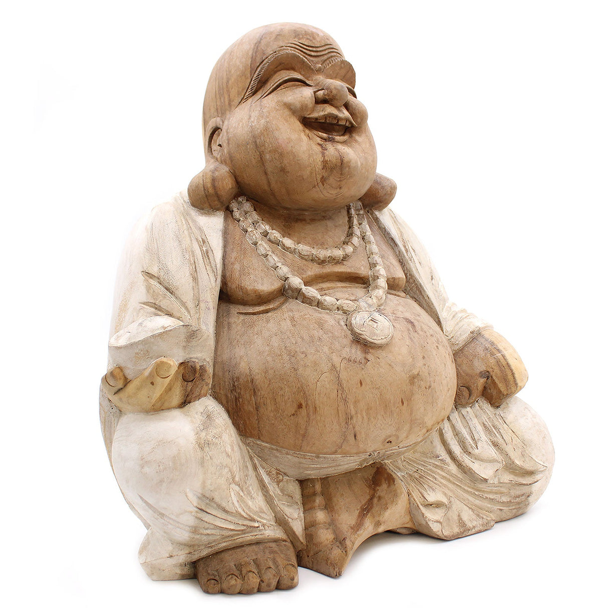 Yorkshire Bonsai Hand Carved Buddha Statue Wooden Decor - 40cm