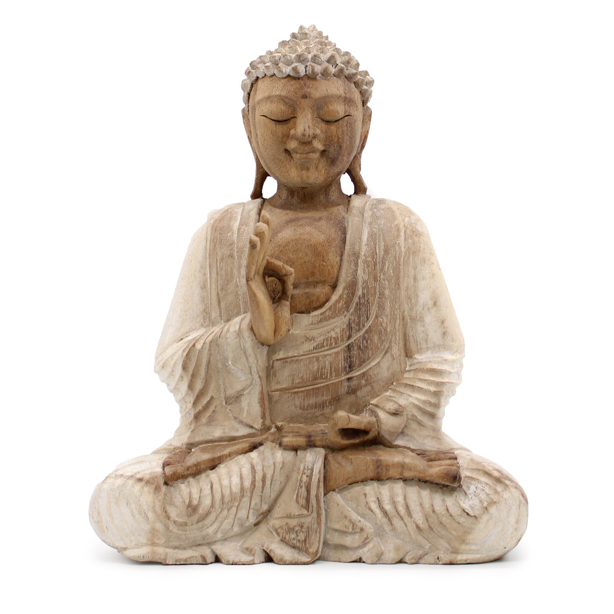 Yorkshire Bonsai Hand Carved Buddha Statue Wooden Decor - 40cm