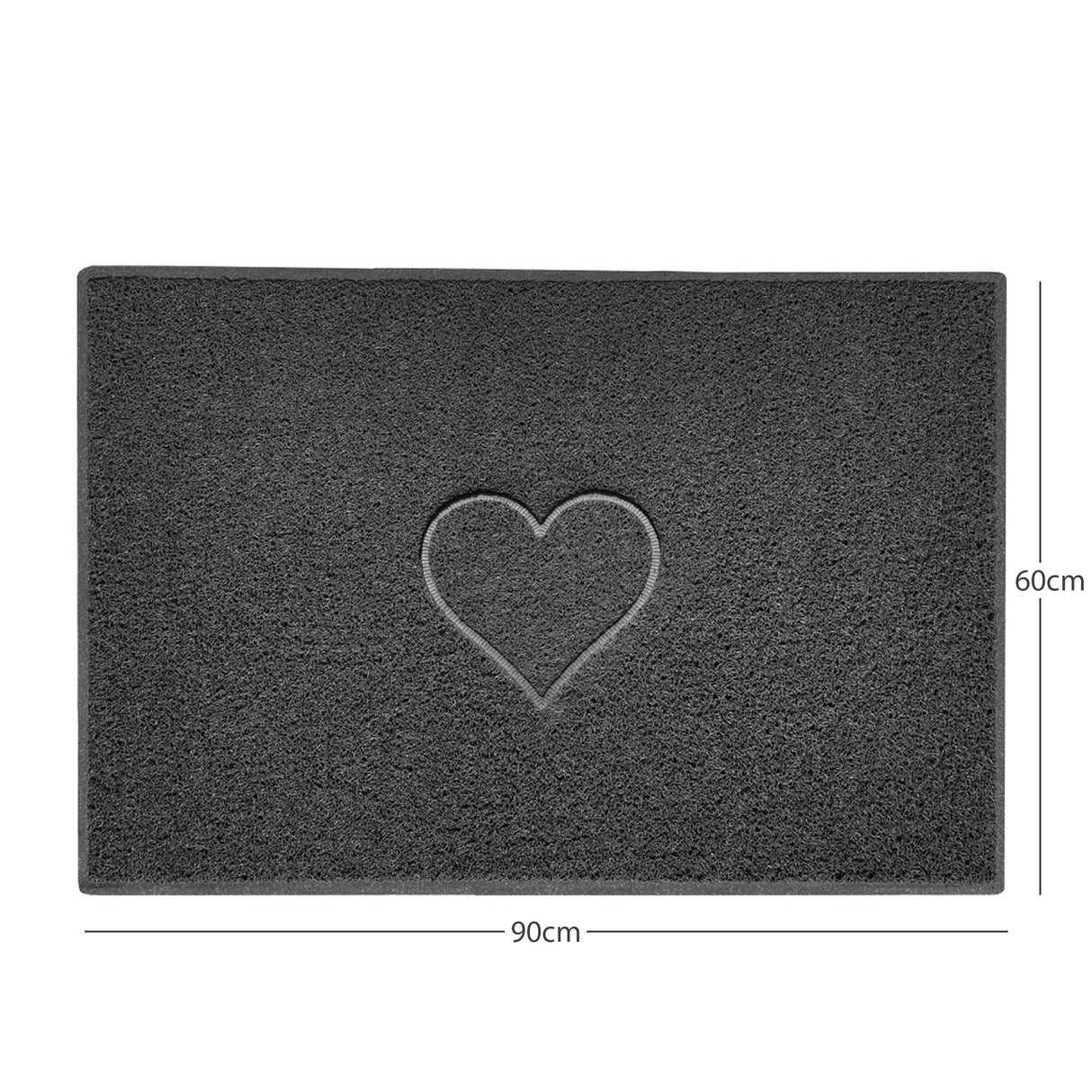 Heart Embossed Spaghetti Door Mat Non Slip PVC | Nicoman