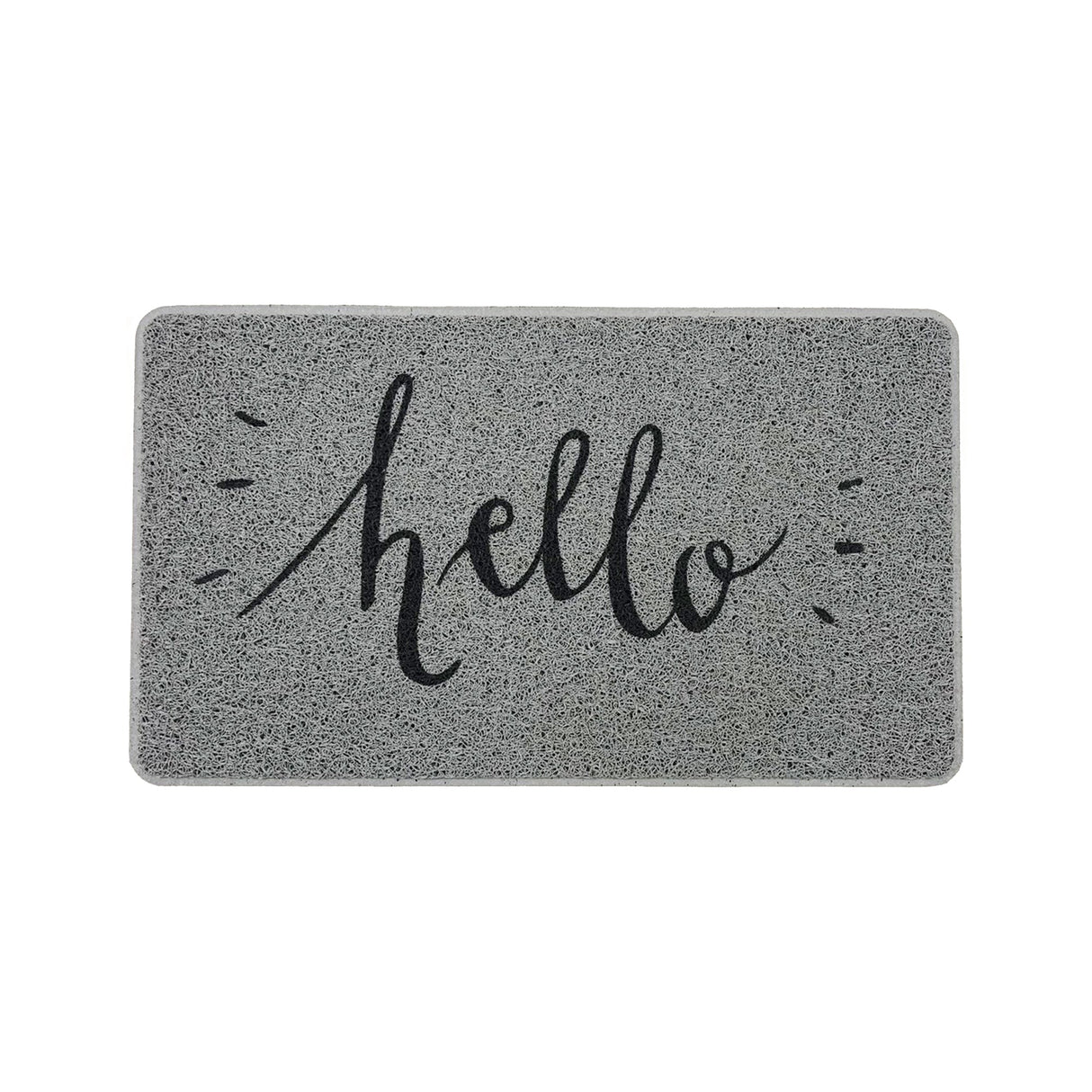Nicoman Hello Print PVC Spaghetti Looper Door Mat - 75x44cm