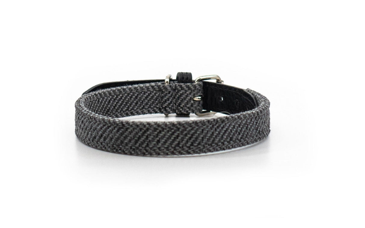 Ralph & Co Herringbone Leather Dog Collar - Balmoral