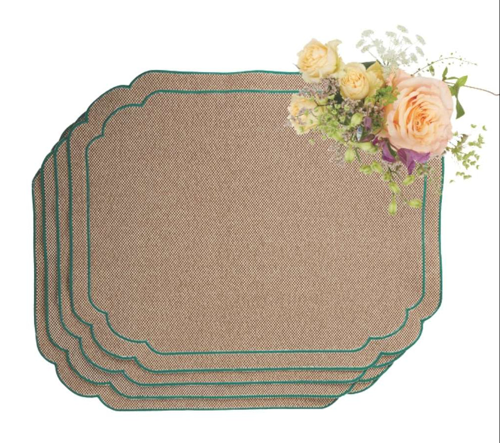 Casa by Josephine Jenno Hortensia Brown Green Placemats - Set of 4