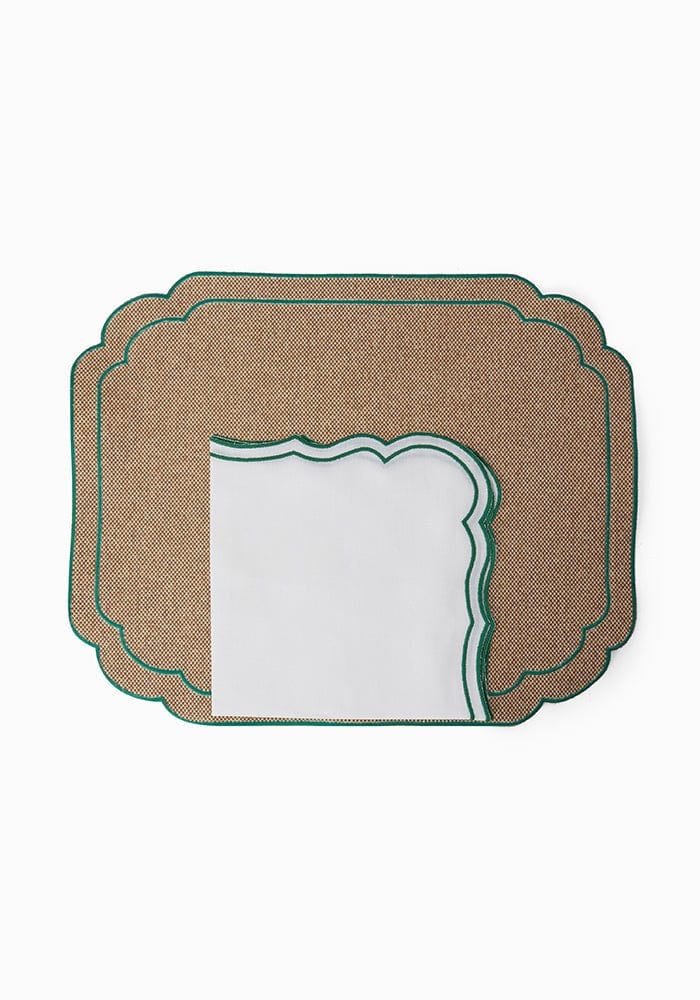 Casa by Josephine Jenno Hortensia Brown Green Placemats - Set of 4