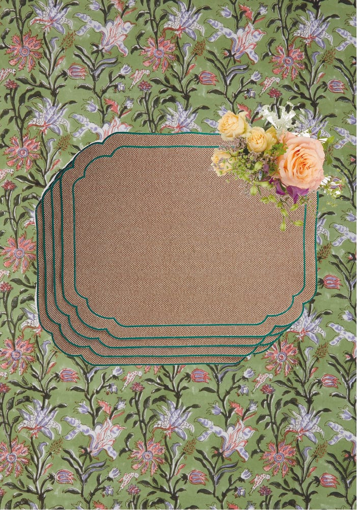 Casa by Josephine Jenno Hortensia Brown Green Placemats - Set of 4