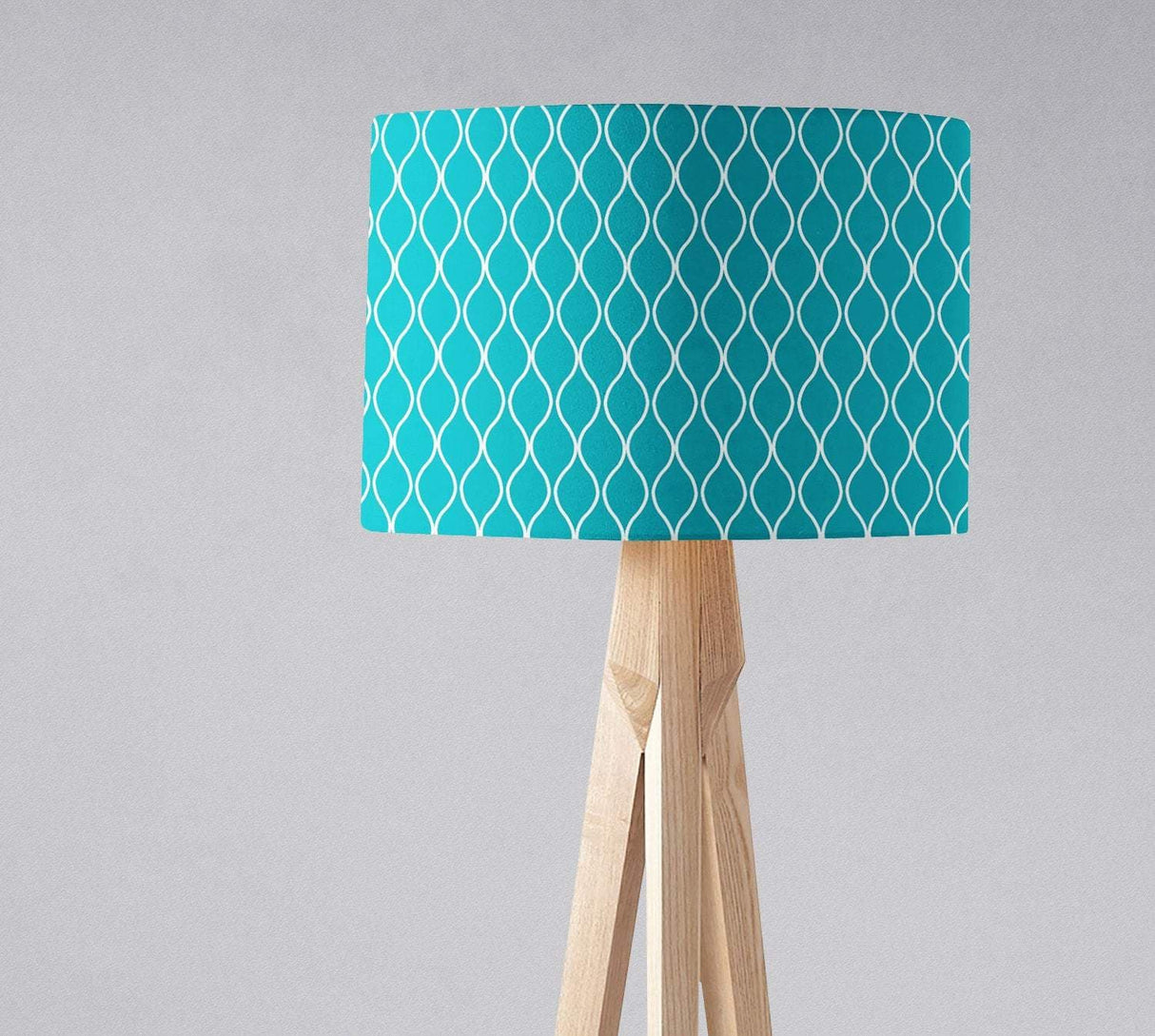 Shadowbright Turquoise Lampshade with a White Geometric Design