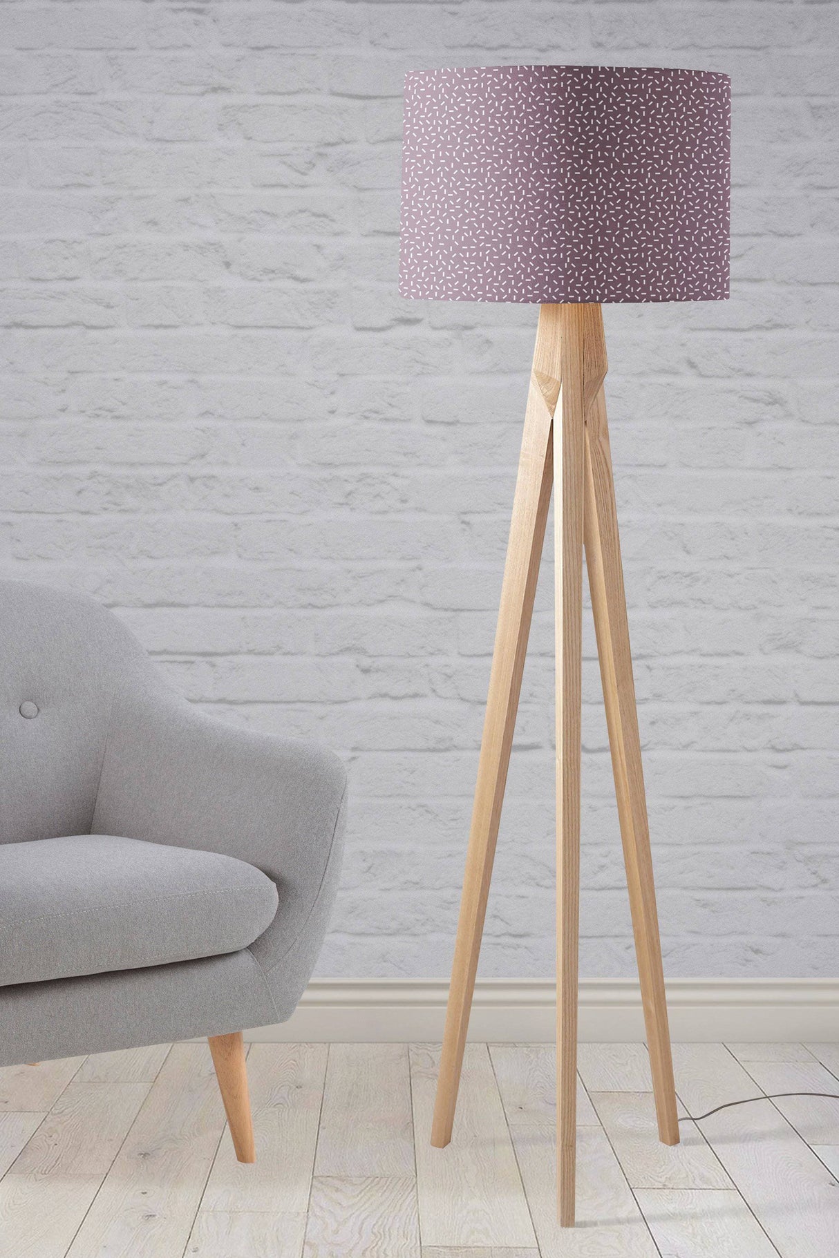 Shadowbright Purple Ceiling or Table Lampshade with Modern Line Design