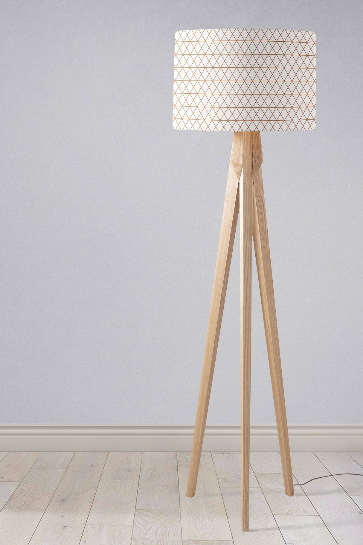 Shadowbright White with Copper Lines Design Lampshade, Ceiling or Table