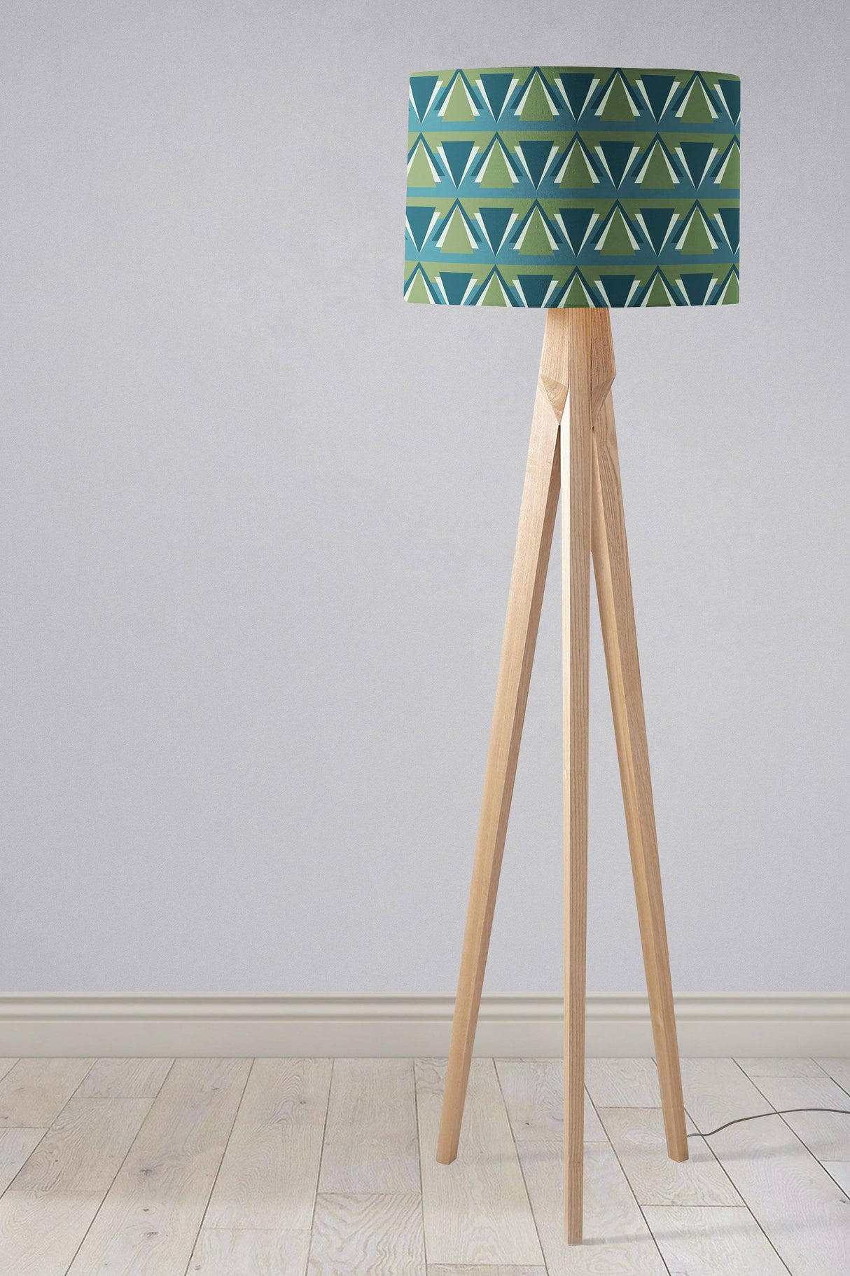 Shadowbright Green and Blue Art Deco Lampshade