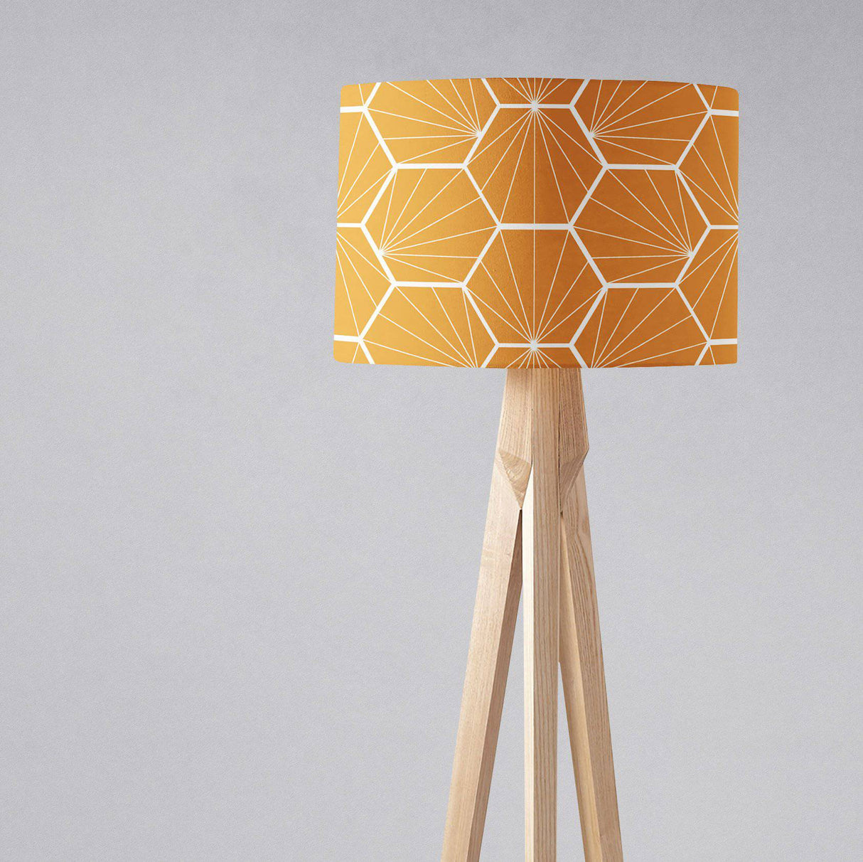 Shadowbright Butterscotch Yellow Geometric Hexagons Lampshade