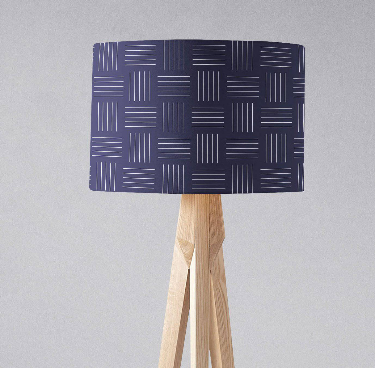 Shadowbright Navy Blue with White Lines Geometric Design Lampshade