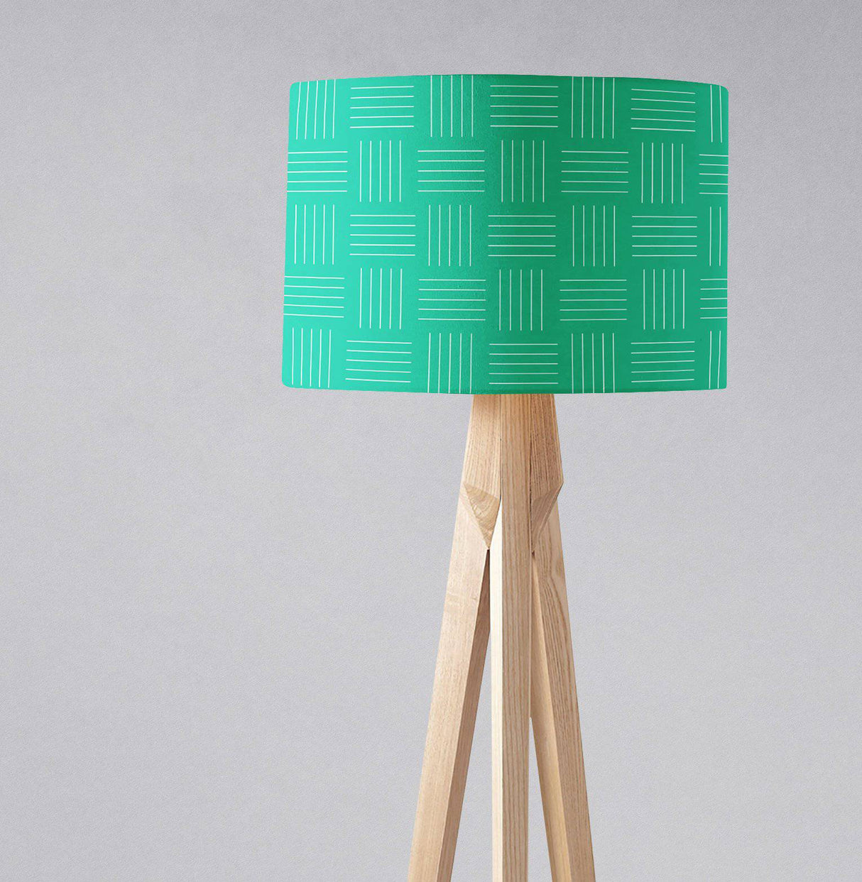 Shadowbright Green with White Lines Geometric Design Lampshade, Ceiling or Table