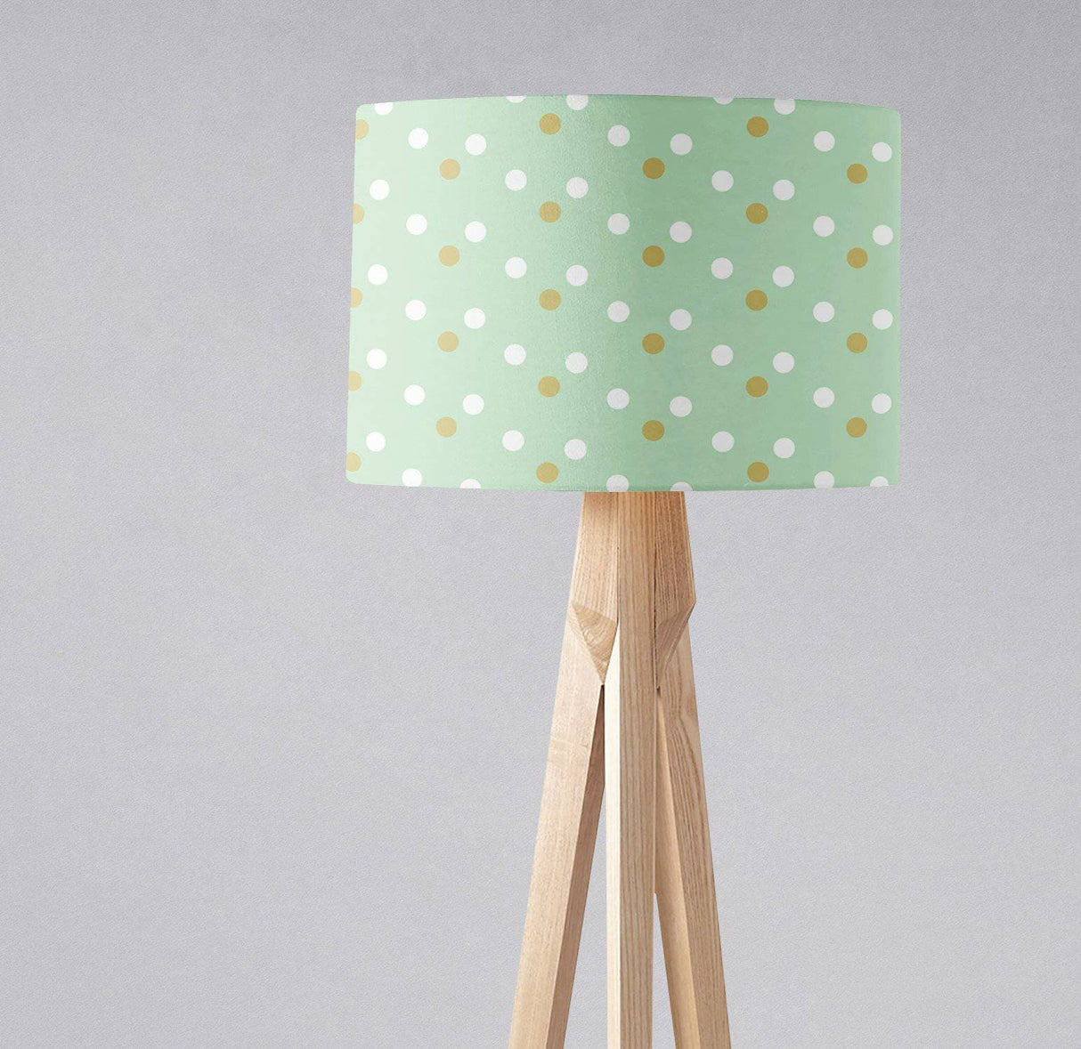 Shadowbright Mint Green with White and Gold Spots Lampshade