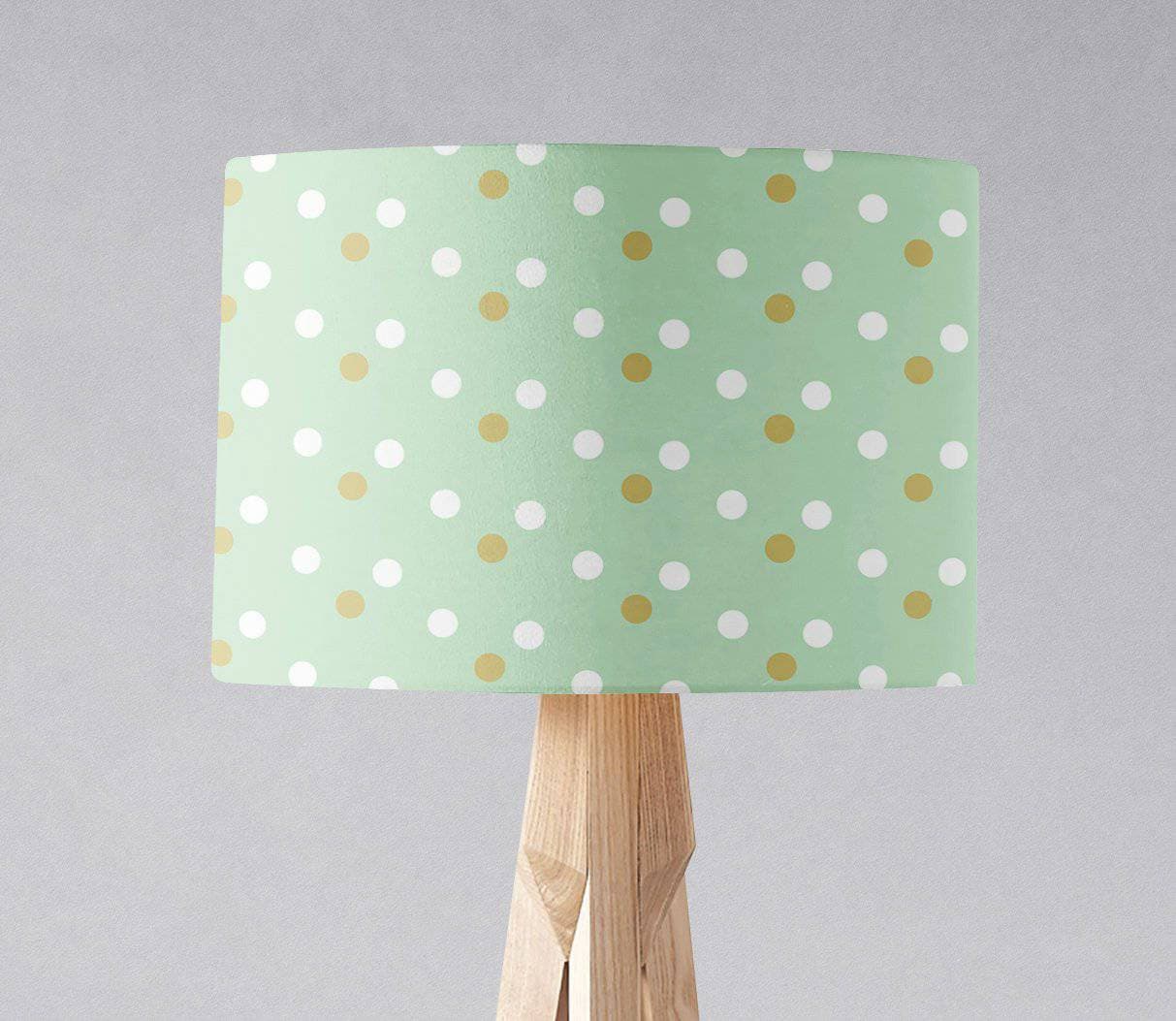 Shadowbright Mint Green with White and Gold Spots Lampshade