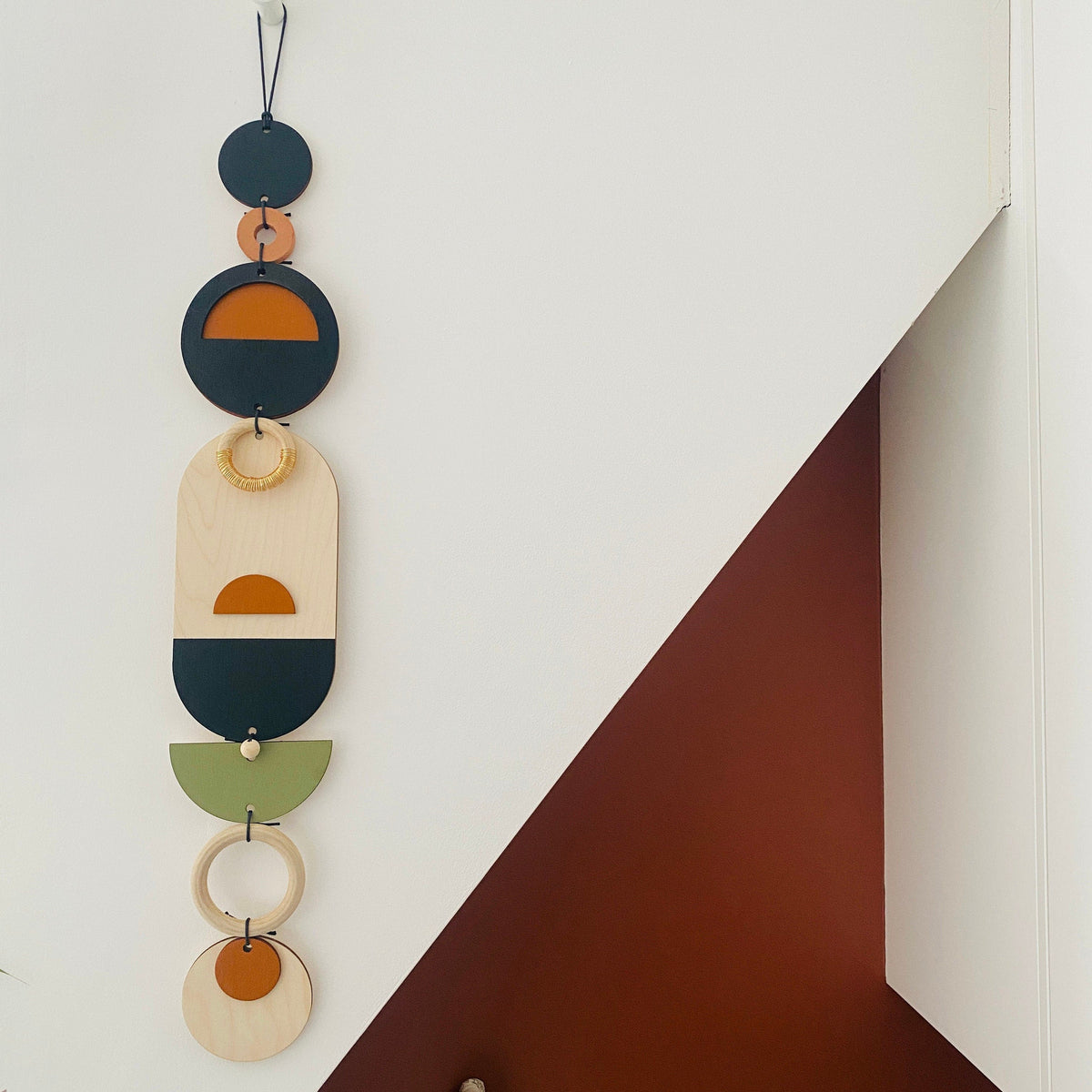 Modern Slim Wood Wall Art – Geometric Artwork Minimal Home Decor