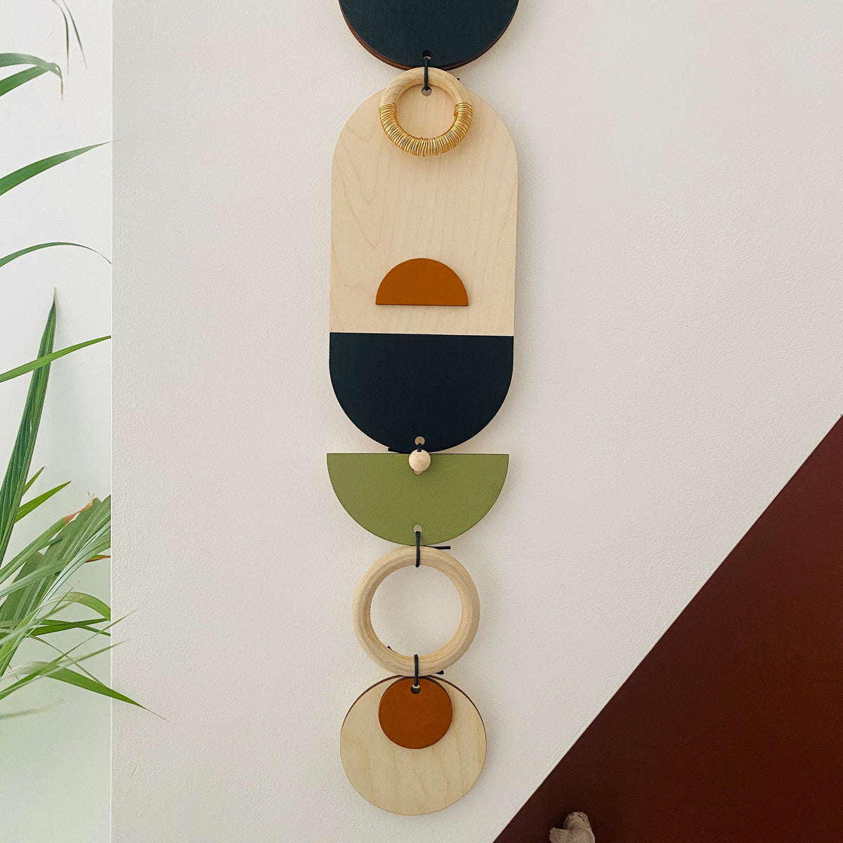 Modern Slim Wood Wall Art – Geometric Artwork Minimal Home Decor