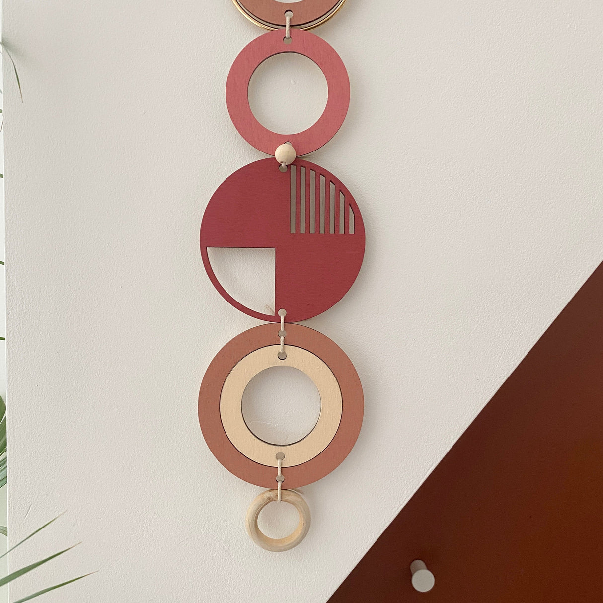 Pink Modern Wood Wall Art - Geometric Artwork