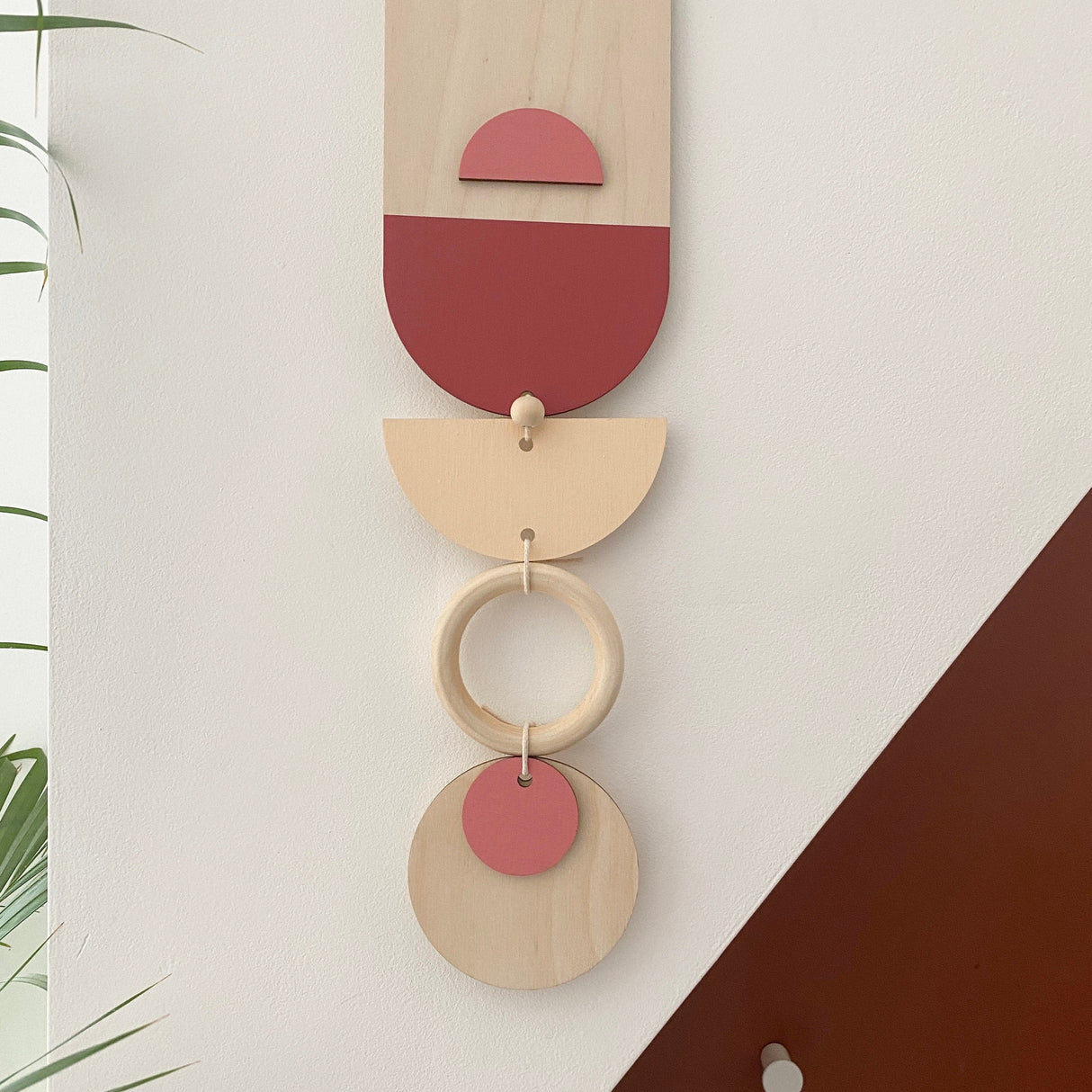 Pink Modern Wall Art - 68cm length 10cm wide