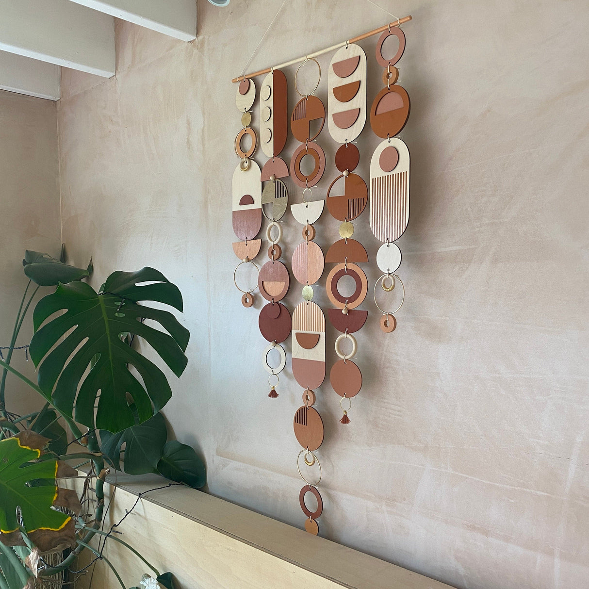 Large Modern Geometric Wall Art | Warm Tones Big Wall Tapestry