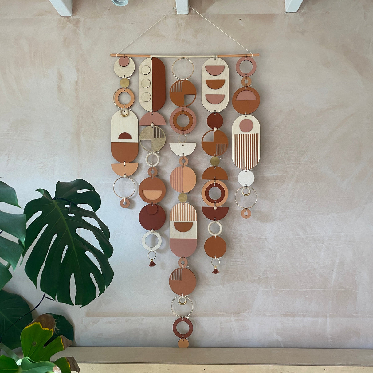 Large Modern Geometric Wall Art | Warm Tones Big Wall Tapestry