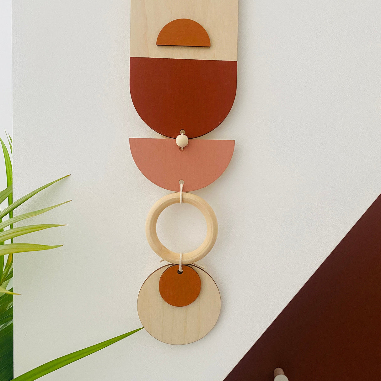 Bauhaus Wall Art – Geometric Warm Wood Décor